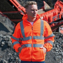 Plain High-visibility full zip fleece RTY 300 GSM